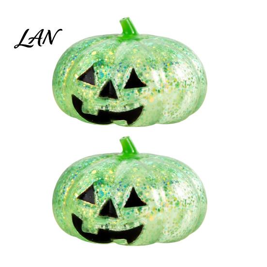 Classroom Stress Toy 1/2/3Pcs Halloween Pumpkin Relief Toy, Creepy Head Squeeze Decompression Glitter Ball for Kids Adults, Party Favors