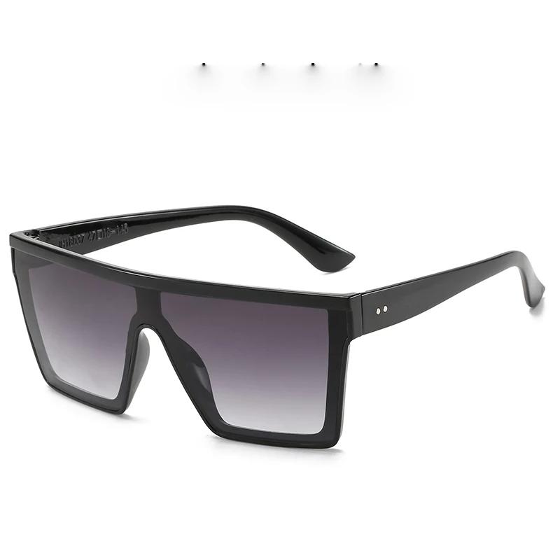 

Retro Big Frame Women Sunglasses Brand Black Square Gradient Uv400 Cool Men Sunglasses One Piece Designer