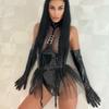 European and American Sexy Patent Leather Bodysuit Lingerie Set