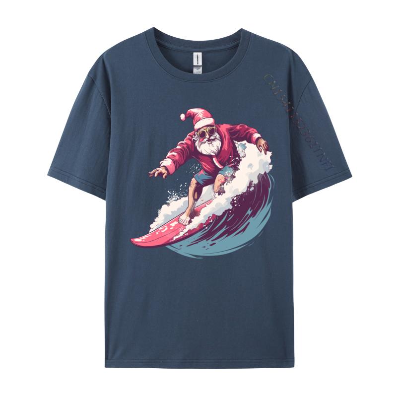 Christmas Surfing Santa Surfboarder Surf Lover Xmas Pajama Cotton Men Hockey Player Heartbeat Ice Hockey T-Shirt T Shirt