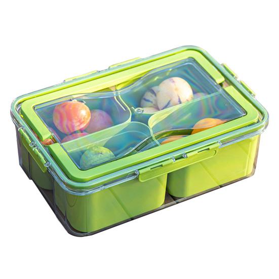 Food Storage Box Snack Box Container with Lid Large Capacity BPA Free Transparent Design Easy to Clean Divided Serving Tray