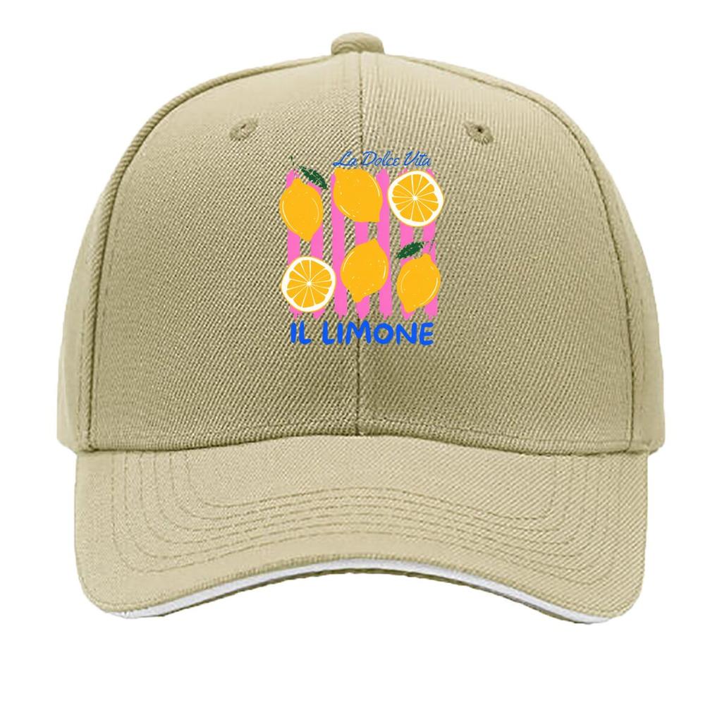 La Dolce Vita Il Limone Lemon Slice Art Sandwich Baseball Cap Unisex Women Sun Cap Outdoor Workouts Hat