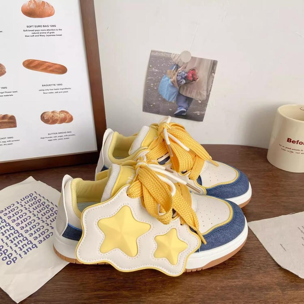 Niche Design Star Bread Skateboard Shoes Summer American Retro Casual Shoes Platform Versatile Sports Shoes