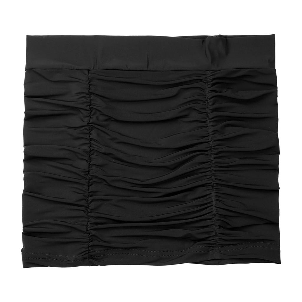 Dámská Bodycon Minisukně Ruched Elastická poloprůhledná sukně Hip Wrap spodní prádlo Sukně