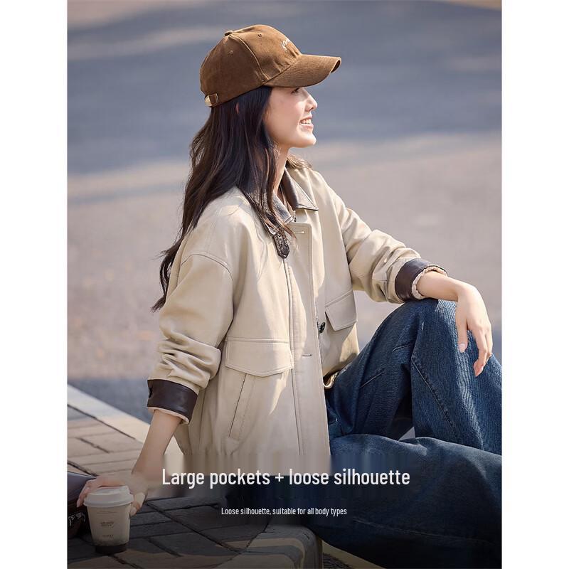 Women's Color-block Lapel Jacket