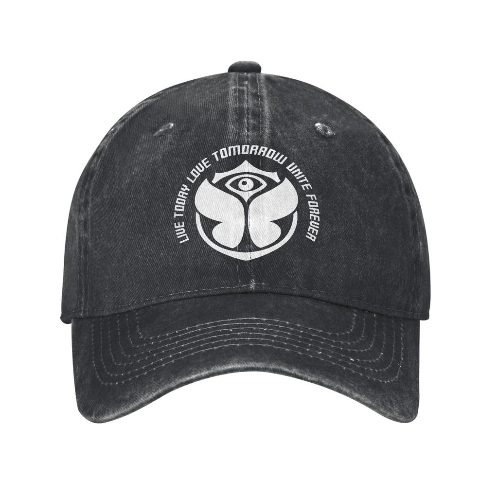 Unisex Women Tomorrowlanded 2025 Printed Hats Fashion Distressed Denim Washed Magical Futuristic Festival Baseball Cap Adjustable