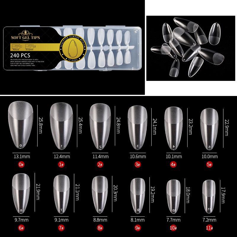 

Medium-Length Frosted Almond Ballet Nails - Seamless Water Drop Full Cover Stickers