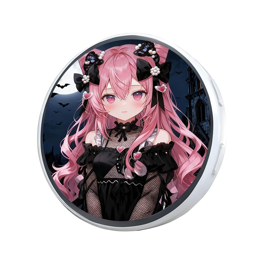 

1.5 Inch HD Touchscreen Electronic Badge Remote Photography E-Badge with Lanyard Hole App Remote Photo Upload & Display Dynamic Video/GIF Support