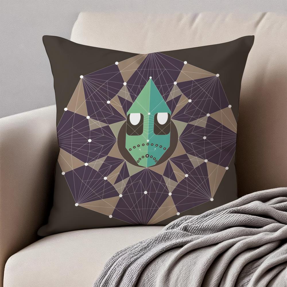 Modern Geometric Border Shading Background Art Cushion Cover Pillowcase Antidustmite Invisible Zipper Short Plush Sofa Cushion