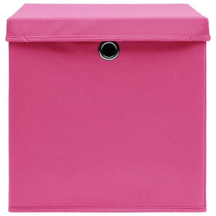 VidaXL Boîtes de rangement avec couvercles 4 pcs 28x28x28 cm Rose