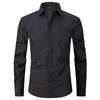 Autumn Men's French Shirt Business Dress Long Sleeve White Shirt Solid Color Twill Shirt