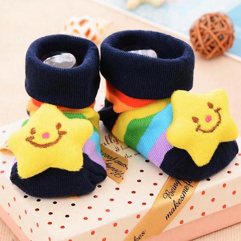 

Противоскользящие теплые носки с героями мультфильмов для новорожденных девочек и мальчиков, тапочки, ботинки 0-6m темно-синий