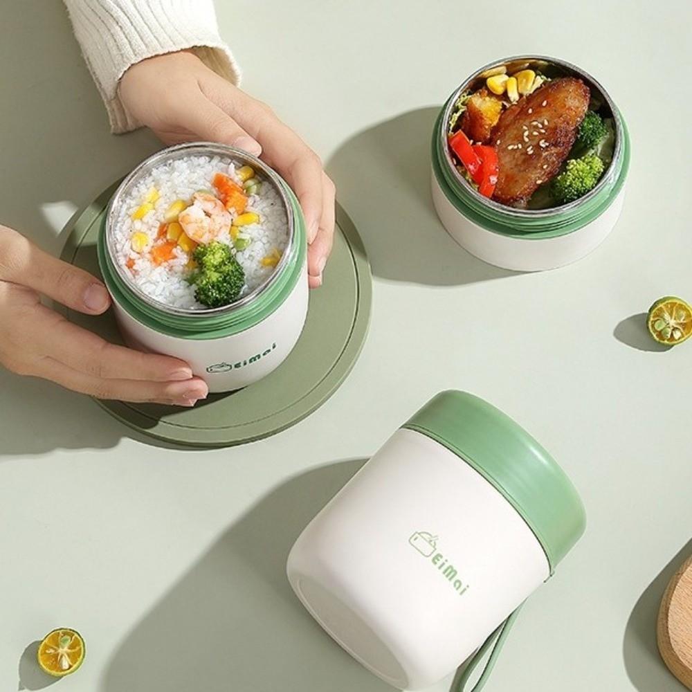 with Spoon Double Layers Lunch Box 680ml Thermal Jar Portable Insulated Food Container  Camping