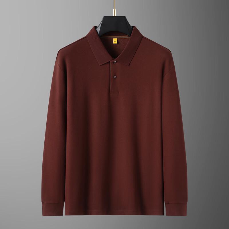 Dibinze Men's Business Casual Plus Size Long Sleeve Polo Shirt