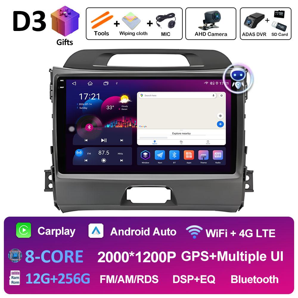 Car Video For KIA Sportage 2010 2011 2012 2013 - 2016 Radio Player Intelligent System Wireless Carplay Cooling fan WIFI NO 2 din