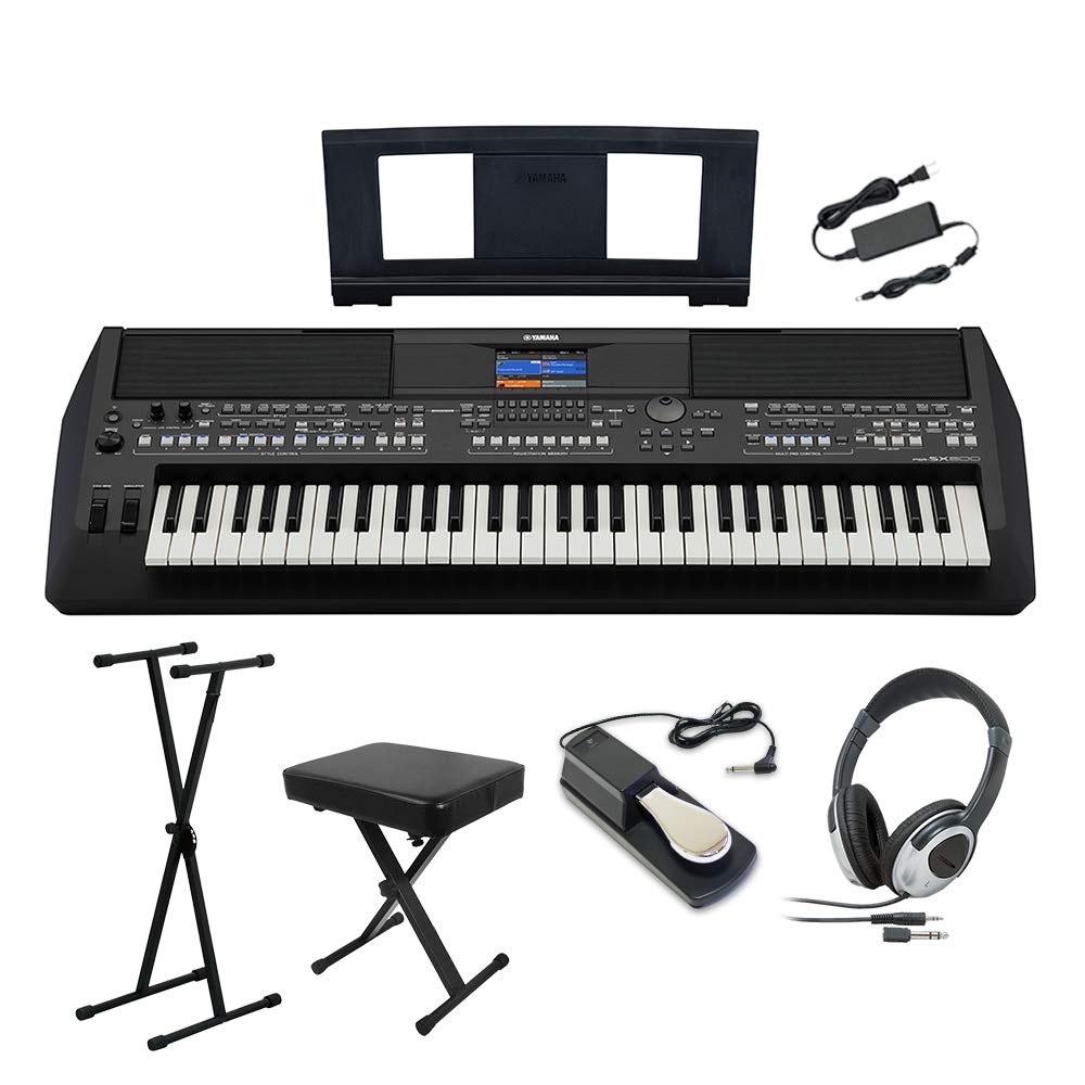 

YAMAHA PSR-SX600 Electronic Keyboard X Stand, X Chair, Headphones, Pedal Set