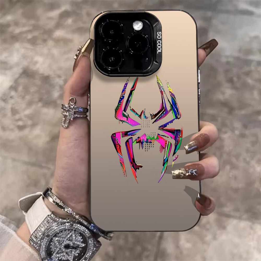 Cyberpunk-Style Spider Phone Case For iPhone 17 Pro Max 17e 16e 15 17 Air 14 13 12 11 Pro Max 8 Plus X IMD Shockproof Cover