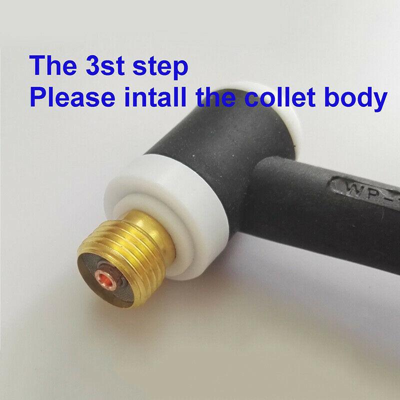 Collets Body Stubby Gas Lens #12 Heat Resistant Glass Kit Gas Lens Insulators
