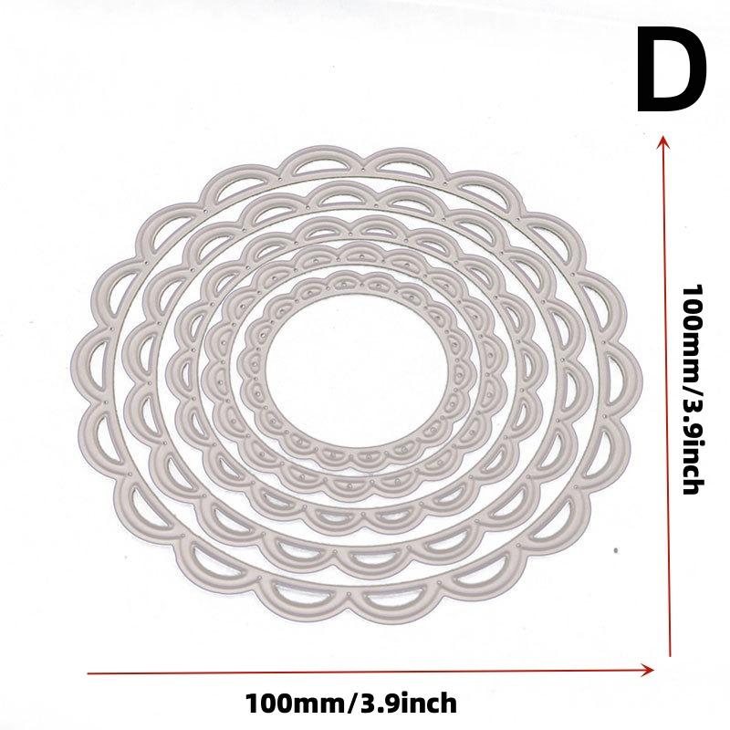 Multilayer Circular Pentagram Scrapbooking DIY Cutting Dies Carbon Steel Embossing Pattern Cutting Die Geometric Pattern Bow