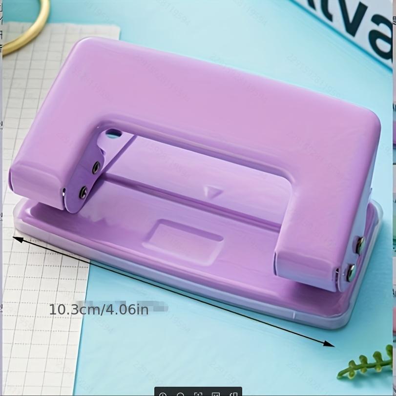 Mini 2-Hole Punching Machine DIY Hole Punching Detection Book Page Stitcher Office Stationery Macaron Color