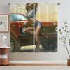 Tulle for Living Room Decoration Car Art Window Sheer Curtains 2 Pcs Set Bedroom Blackout Curtains Salon 2 Cheap Pieces Blinds