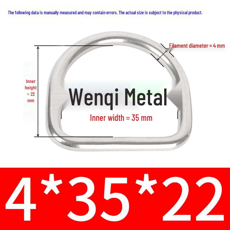 304 Stainless Steel Semi-circular D-Ring Bag Strap & Hat DIY Seamless Triangle Buckle.
