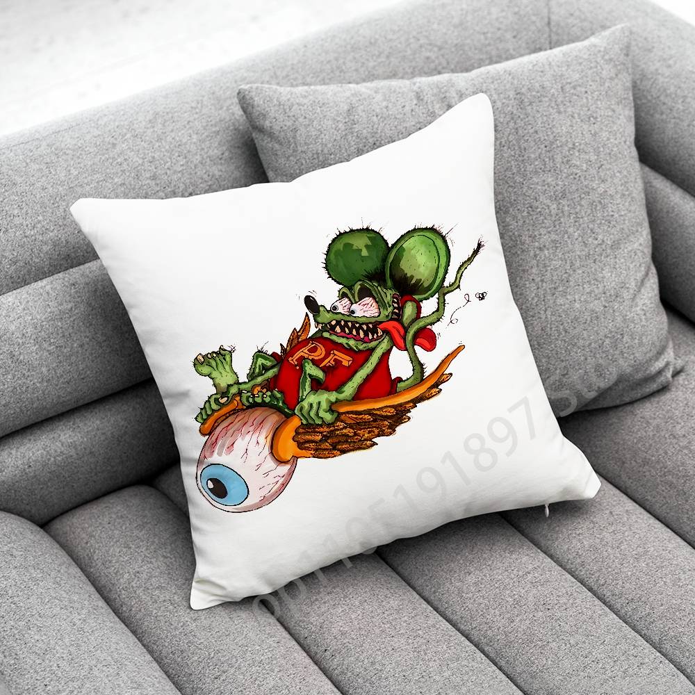 Rat F-Fink Throw Pillow Case For 30x30cm 40x40cm 45x45cm 50x50cm 55x55cm Square Sofa Pillowcase Shell