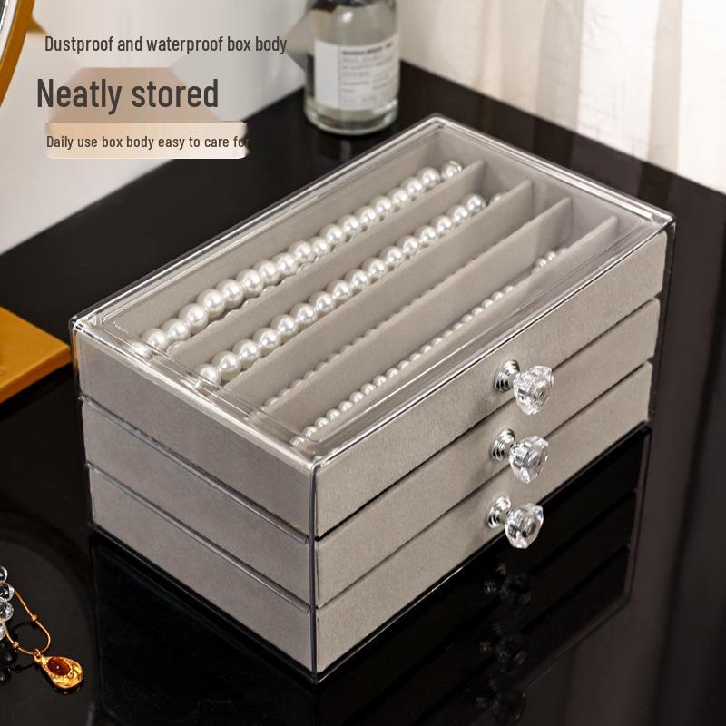 Elegant Multifunctional Jewelry Box: Dustproof Organizer for Necklaces, Earrings, and Rings