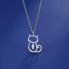 Cazador Lovely Cat Kitten Fish Pendant Necklace for Women Stainless Steel Gold Color Animal Neck Chain Jewelry Birthday Gift