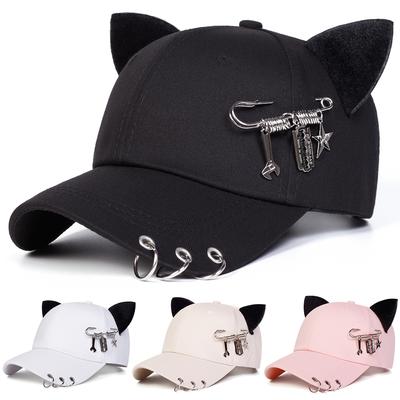 Wrench Blade Five Pointed Star Cat Ear Baseball Cap Women Cute Outdoor Travel Hat Fashion Hip-hop Hats Outdoor Sun Protection Versatile Caps