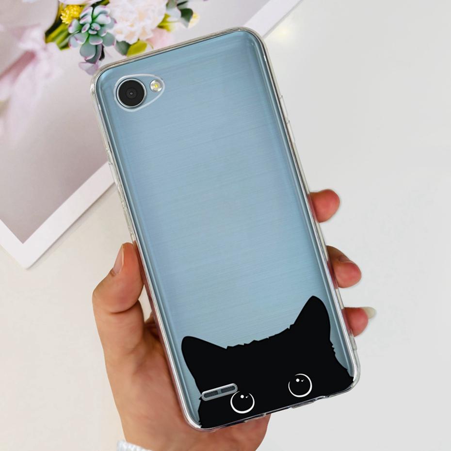 For LG Q6 Q6a Q6+ M700 X600K X600L X600S Cute Flower Cat Painted Phone Case For LG Q6 Plus Q 6 Alpha Soft Silicone TPU Cases