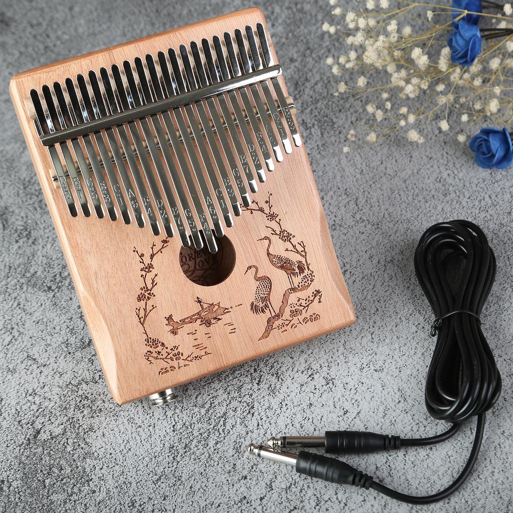 Thumb Piano Finger Electric Box Perform Style 21Tone Manual Tune 17keys Kalimba Can Be Connected To Audio Birthday Festival Gift