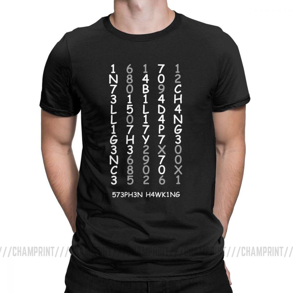 Intelligence Vintage T Shirts For Men Adapt To Change Brain Power Mind Geeky Tops Plus Size
