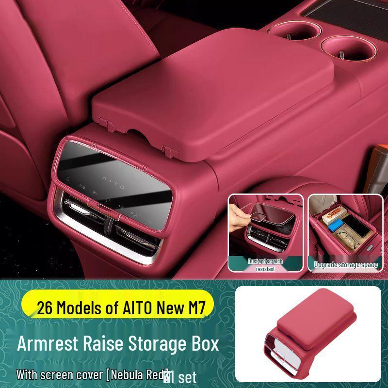 AITO M8 M9 M7 Armrest Cover Pad - Fits 26 Models, Protective Mat & Storage Box for Car Modification.