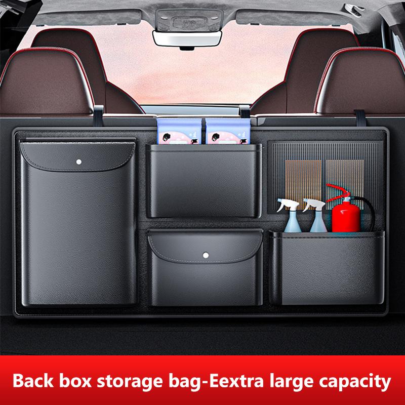 

SEAMETAL Car Trunk Organizer Large Capacity Leather Rear Seat Storage Cargo Rack Removable Seat Back Hanging Organizer чёрный