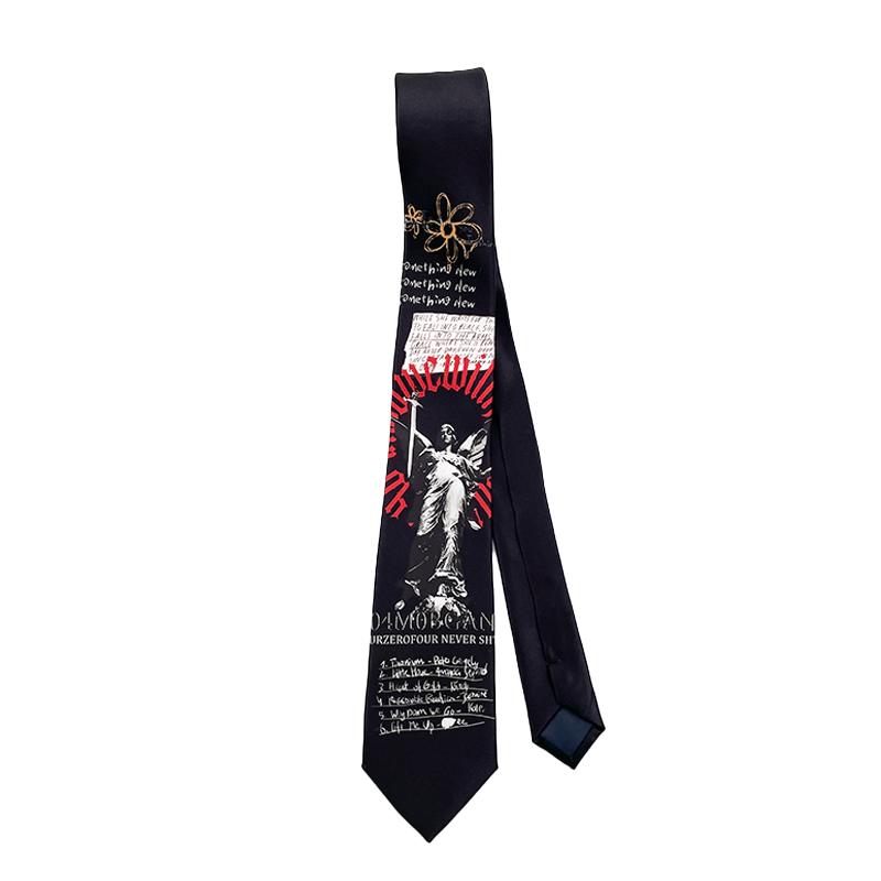 

Tie shirt men s and women s jk black neckties college casual shirt accessories designed personality rock sword printing neck tie чёрный
