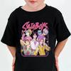 Children's Cartoon Print Crew Neck Fashion T-shirt Short Sleeve Cute Casual Comfortable T-shirt Girl