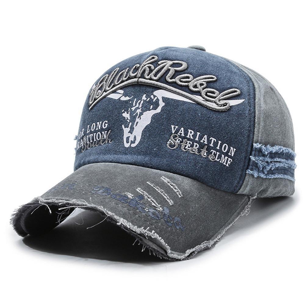 Breathable Embroidered Sun Protection Hat, Men's Baseball Cap Spring and Autumn Sun Hat Washed