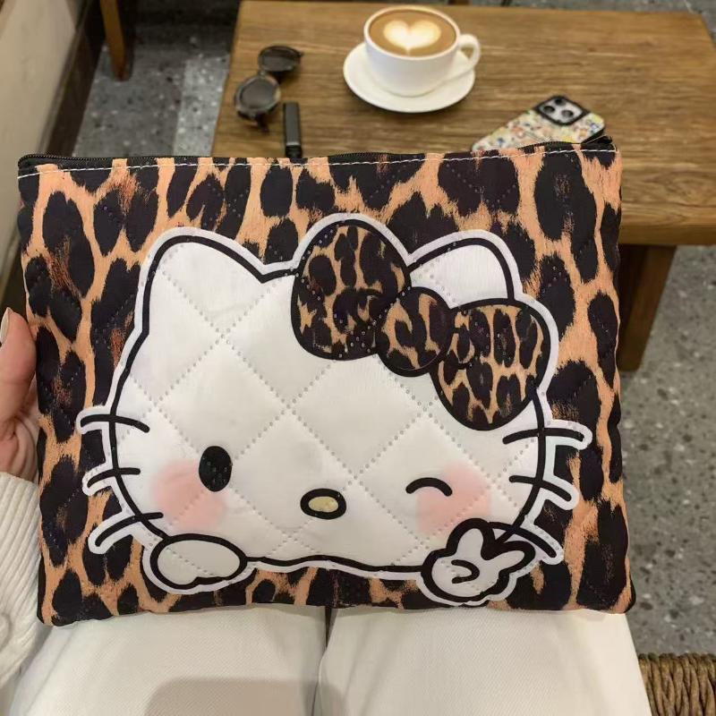 Kawaii Sanrio Hello Kitty Thicken Large Capacity Cosmetic Bags Cute Kt Cat Handbag Cartoon Large Capacity Makeup Storage Bag