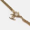 CHANEL Necklace Camellia Perfume Bag Icon Design COCO Mark black Pinkgold B24P Used
