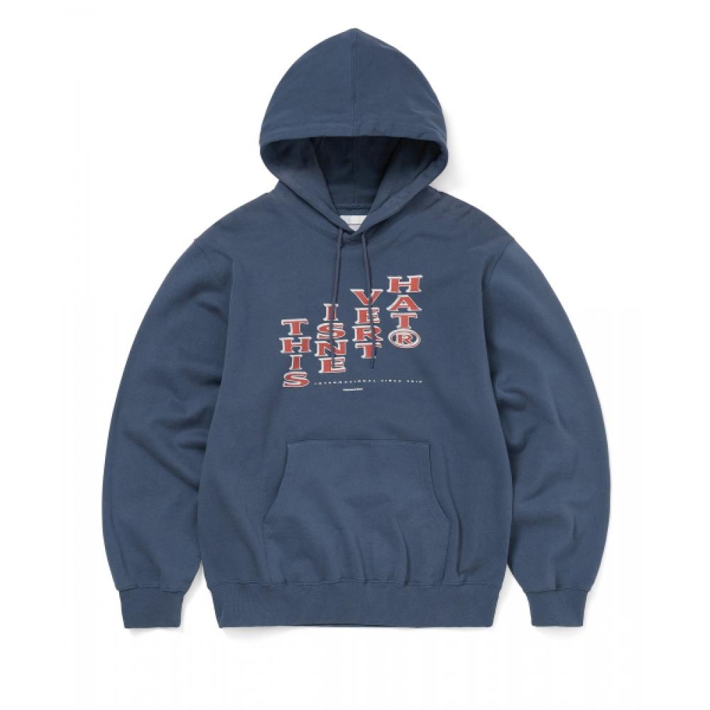 Thisisneverthat Vertical Logo Hoodie Deep Water S