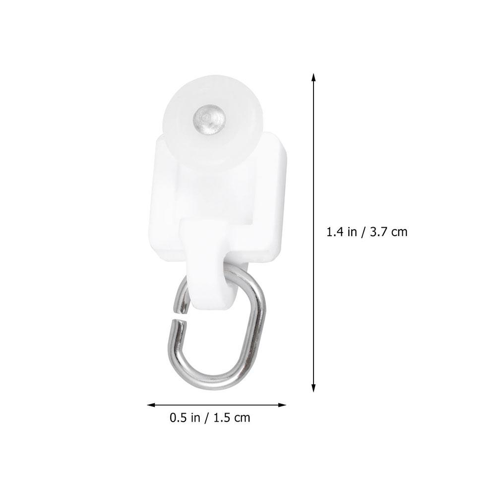 100Pcs  Track Curtain Pulley With Hooks I-shaped Window Coverings Pulley Curtain Window Coverings Runners Wheel Accessories