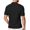 Men's Snake Bone Pattern Stretch Texture Polo Shirt, Summer Knit Jacquard Casual Short Sleeve Polo for Men