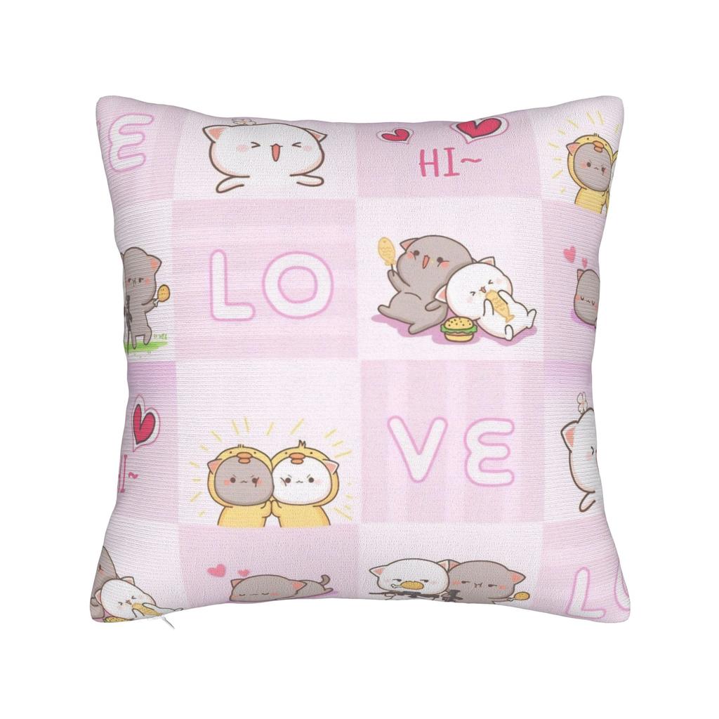 I Love You Bear and Panda Bubu Dudu Bear Pillowcase Soft Fabric Cushion Cover Gift Pillow Case Cover Home Zipper Xcm