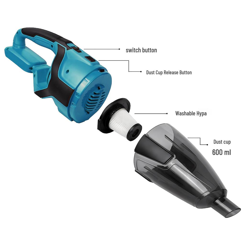 Portable Handheld Cordless Car Vacuum Cleaner with Strong Suction