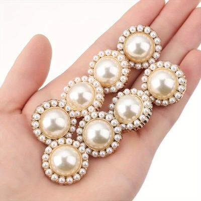 10 Pièces Boutons de Vêtements en Alliage et Perle DIY Boutons de Couture de Vêtements Travail d'Aiguille Accessoires Faits Main Accessoires de Couture Décoratifs
