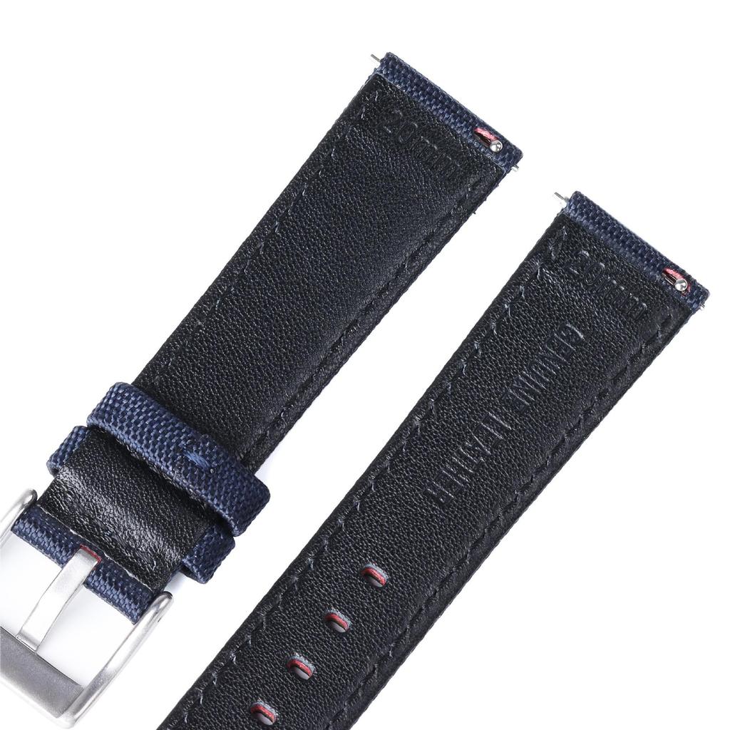 Quick Release Nylon Watch Strap with Leather Inner Layer, Available In 20mm & 22mm for Smartwatches