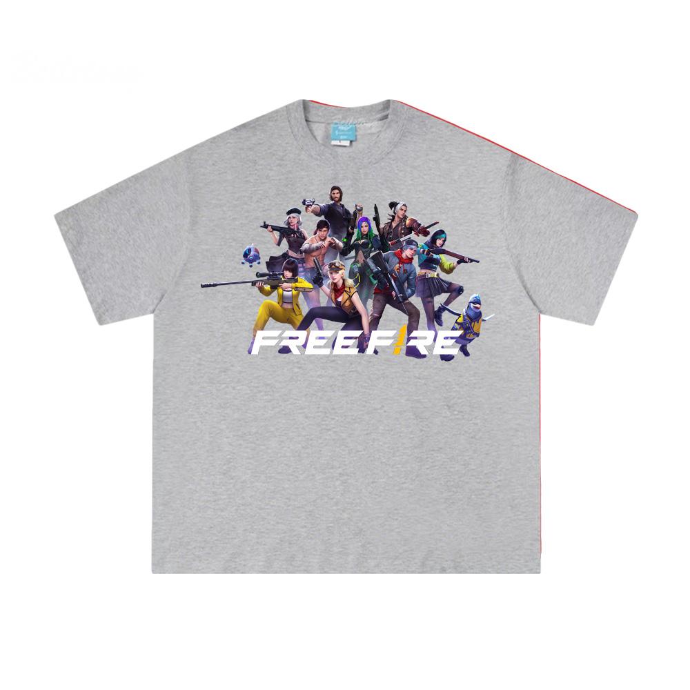 Free Fire Game T-shirt Cartoon Hip Hop Tee-shirt Graphic Printing Retro Casual High Quality Tshirt Unisex Cotton Tops