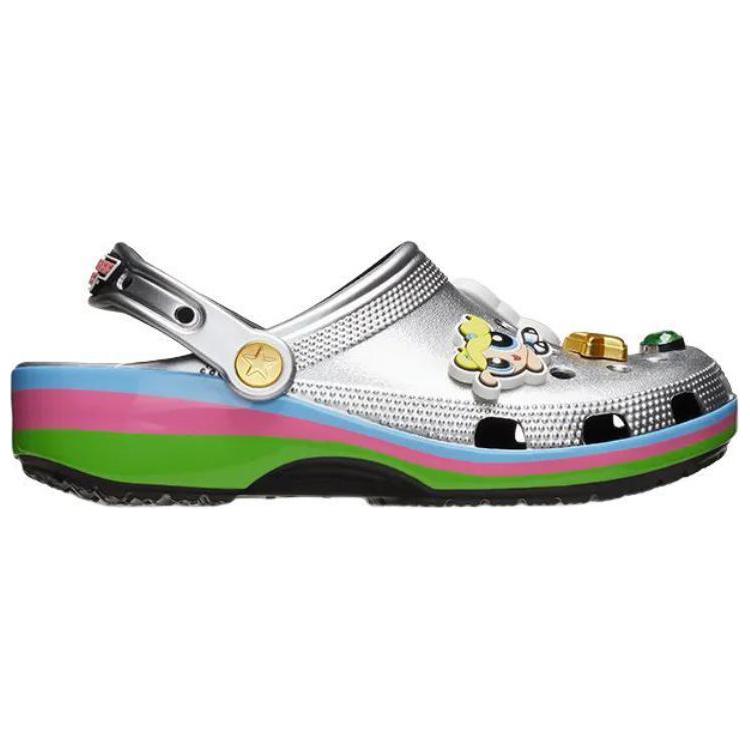 Crocs The Powerpuff Girls x Classic Clog Metallic Silver Unisex Sneakers 210256-001