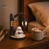 Gemütliche Halloween-Atmosphäre Licht Hängender Geist Nacht Harzfigurine, Vintage Bauernhaus Leuchtende Tischdekoration, Atmosphärische Innenraum-Feiertagsdekoration Warm